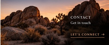 Joshua Tree boulders at sunset